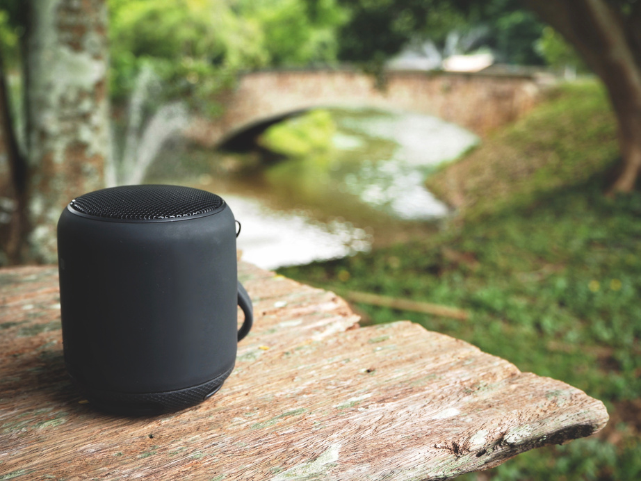 Bluetooth speaker in the garden